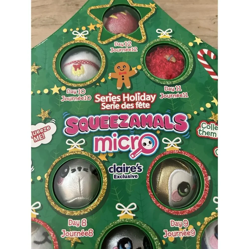 Squeezamals Holiday Micro Advent Calendar Claire’s Exclusive‎ 12 Days Christmas